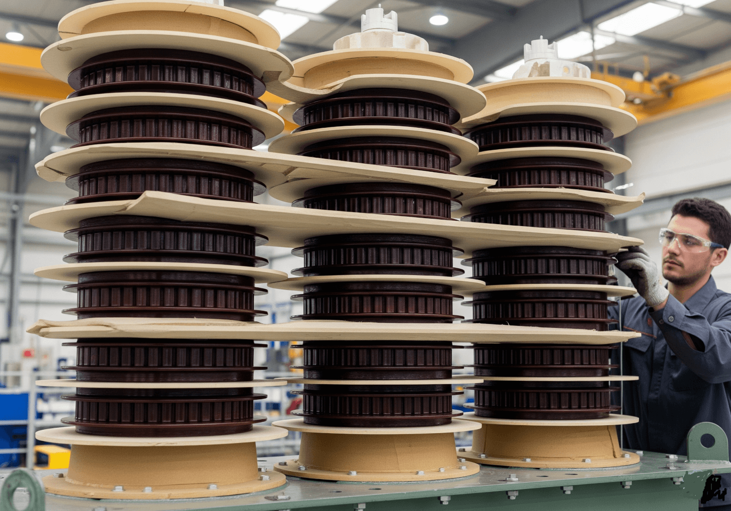 A Power Transfer windings are being inspected